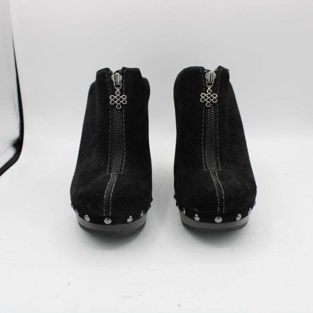 DVF Diane Von Furstenberg Black Suede Mules Wedges - Picture 8 of 8